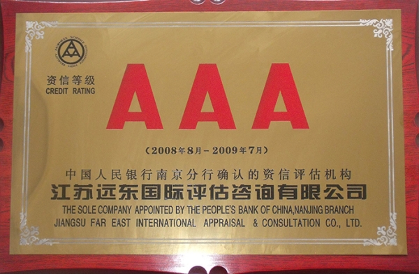 2008-2009 AAA资信等级